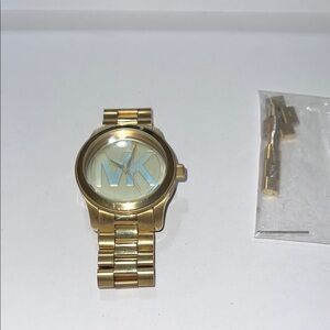 Michael Kors Gold-Tone Watch with MK Logo